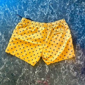 Yellow Patterned Swim Trunks